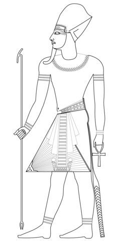 Pharaoh With Blue Crown Coloring Page